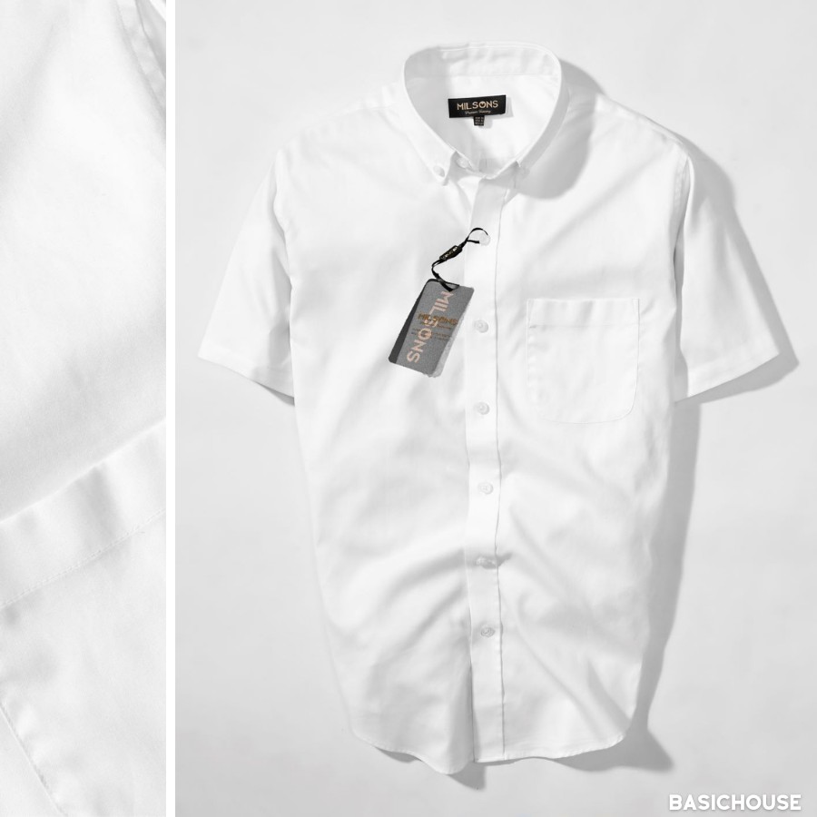[CHÍNH HÃNG] Áo sơ mi tay ngắn 👘 áo sơ mi vải Oxford cao cấp nam | BASICHOUSE