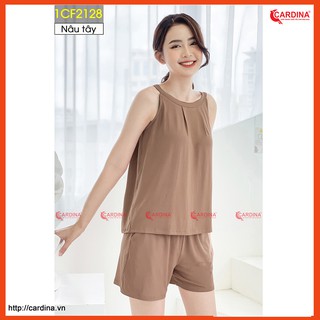 Đồ Bộ Nữ 𝐂𝐀𝐑𝐃𝐈𝐍𝐀 Cổ Yếm Chất Cotton Nhật Cao Cấp Thoáng Mát, Giúp Nàng Tự Tin Ngày Hè, 1CF21