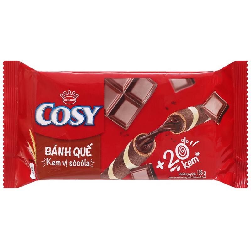 Bánh quế Kinh Đô Cosy [Dâu, Cam, Socola, Lá dứa] 135g