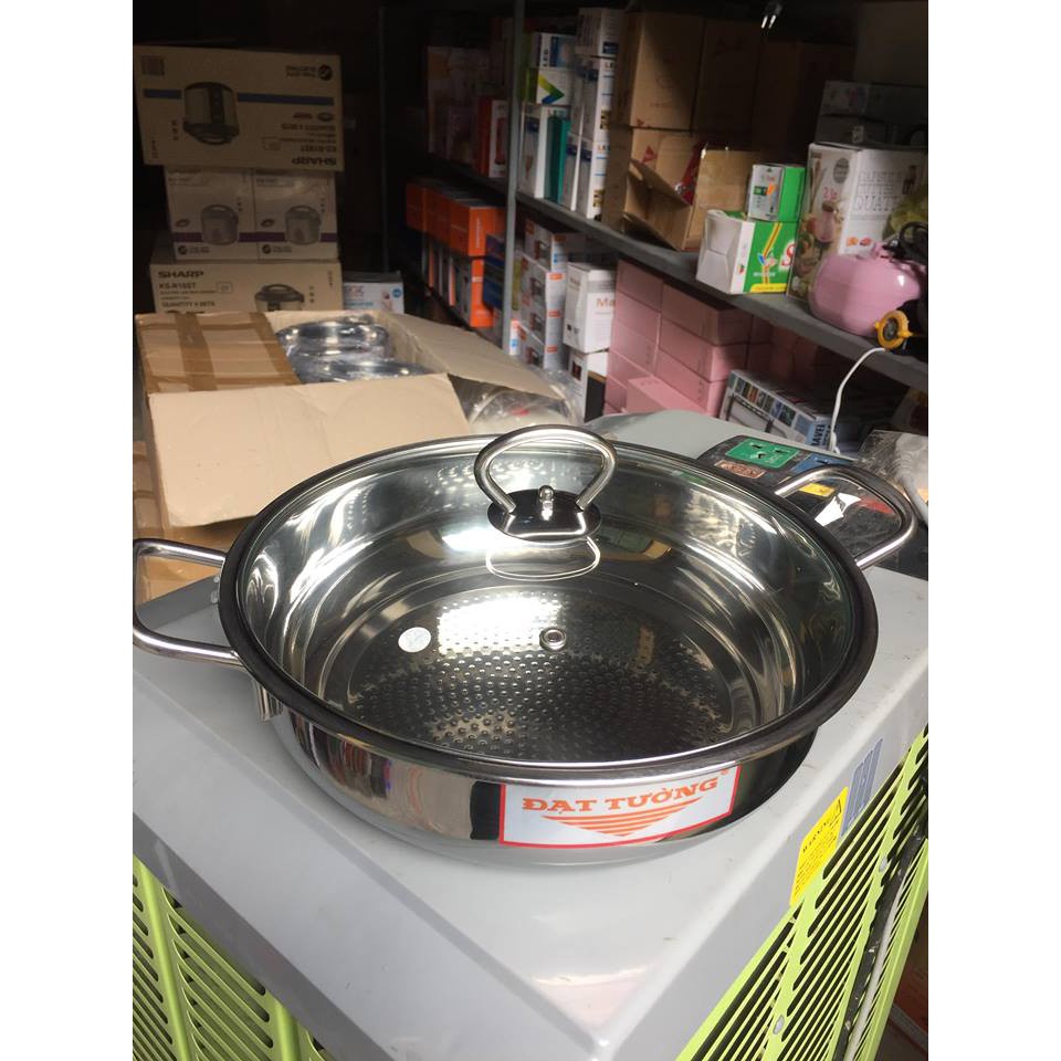 Nồi lẩu inox vung kính Đạt Tường - đun được mọi loại bếp