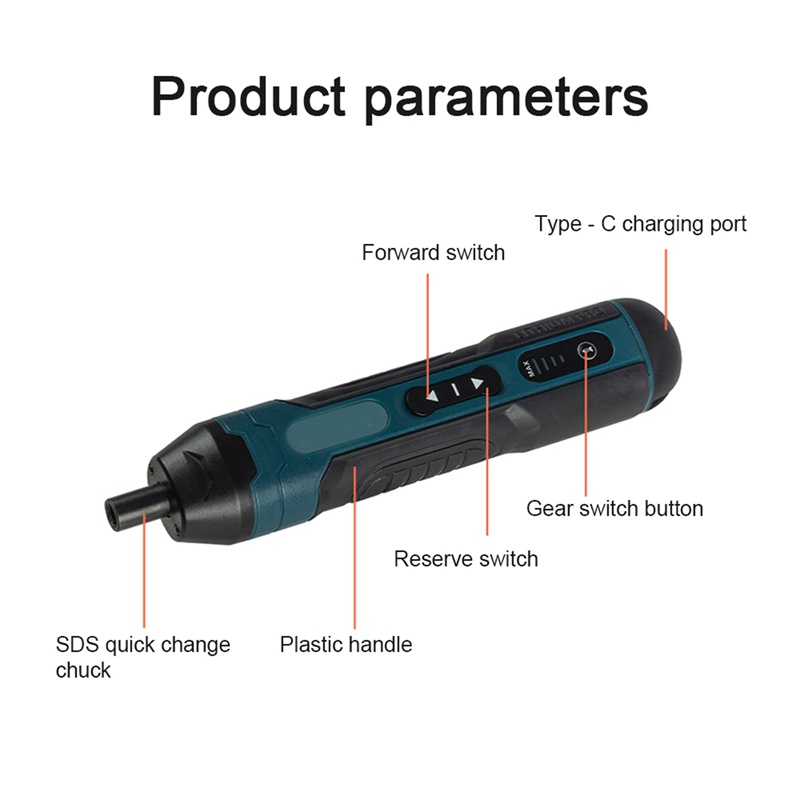 Bộ Tua Vít Điện Mini Kèm 2 Mũi Khoan Đa Năng Tiện Dụng Bits