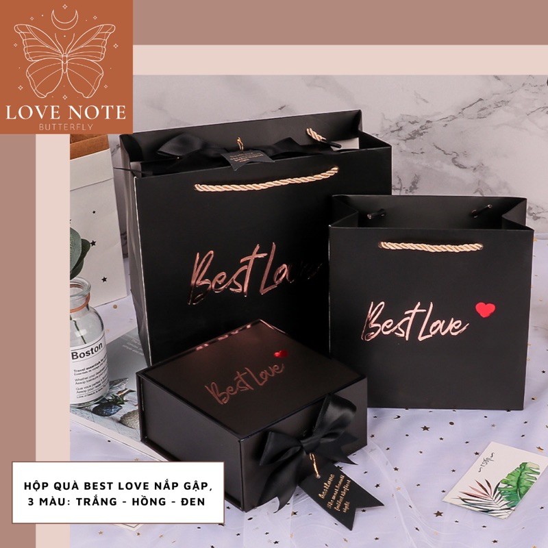 Hộp quà Best Love nắp gập - tặng sinh nhật, valentine 14/2, 8/3 20/10, giáng sinh, noel | BigBuy360 - bigbuy360.vn