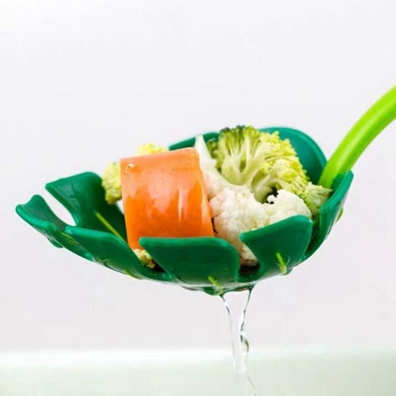 Muỗng múc thức ăn dạng đục lỗ hình chiếc lá độc đáo