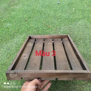 Khay đựng đồ gỗ decor mầu vintage 24 x 34 x 4,5cm - khay đựng đồ ăn - khay gỗ pallet