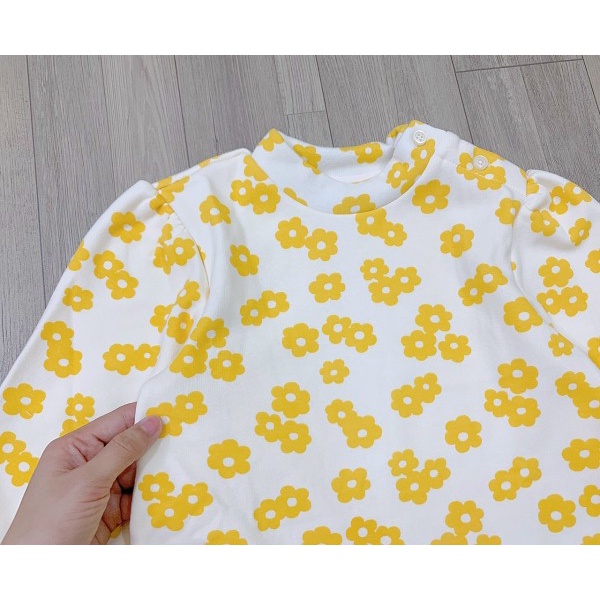 Áo váy Agabang lót lông hoa vàng bèo gấu dễ thương Nga Fish A7LH8