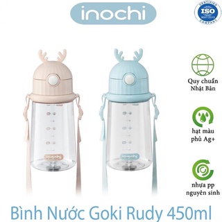 Bình đựng nước Inochi có vòi hút 450ml, bình nhựa cao cấp an toàn cho bé