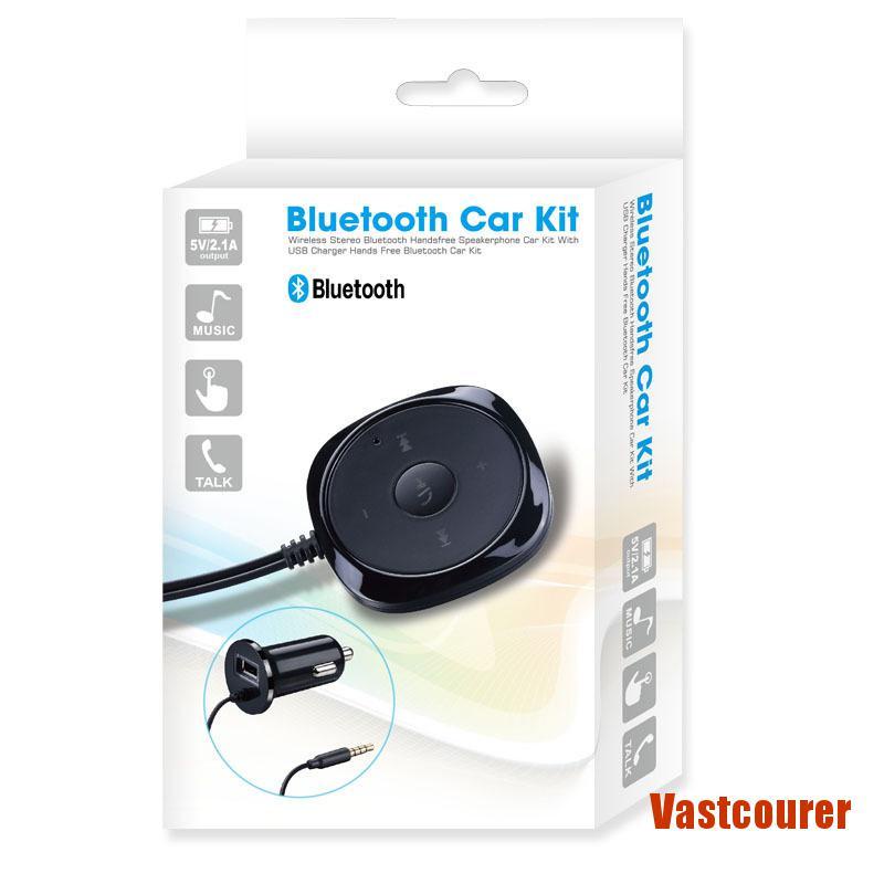 VAcour Handsfree Magnetic Base Bluetooth Car Kit MP3 Audio Receiver Adapter Usb Ch