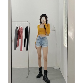 Áo croptop cổ vuông td