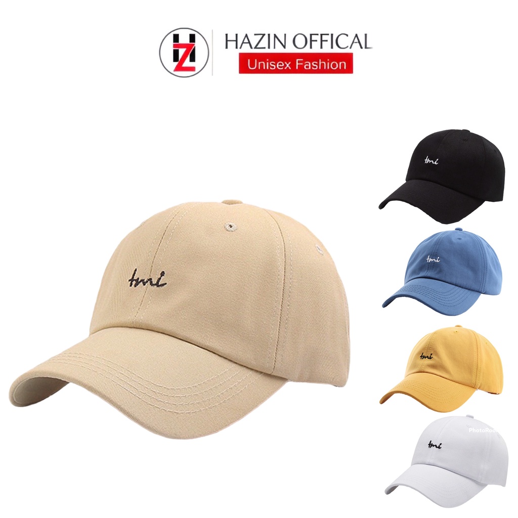 Mũ lưỡi trai nón kết HAZIN thêu chữ Tmi ulzzang unisex phù hợp cho cả nam và nữ nhiều màu