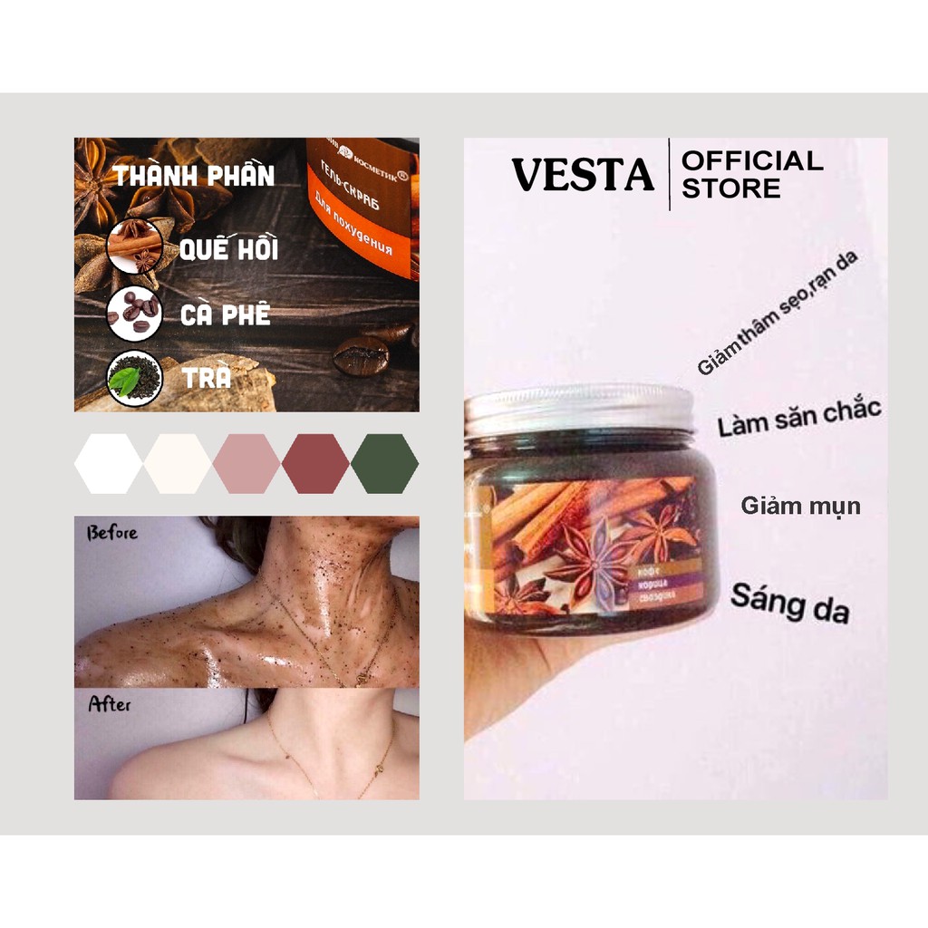 Tẩy Da Chết ☘𝑭𝒓𝒆𝒆𝒔𝒉𝒊𝒑☘ Tẩy Tế Bào Chết Toàn Thân Exclusive Belarus Chiết Xuất Quế Hồi & Cafe (380ml) | BigBuy360 - bigbuy360.vn