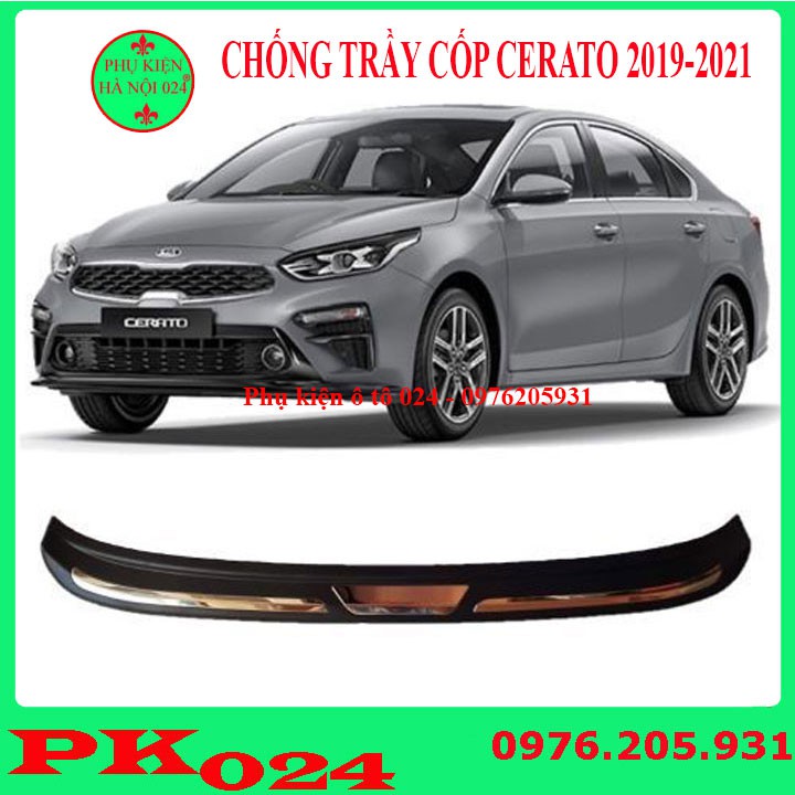 Ốp chống trầy cốp ngoài nhựa đen Cerato 2019-2020 hàng loại 1 dán cốp sau chống xước trang trí xe