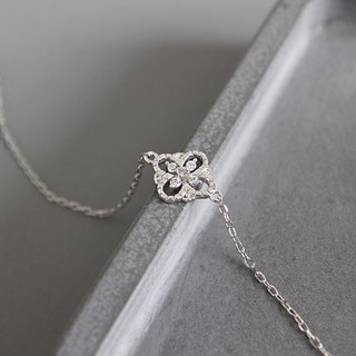 LẮC TAY CỎ BỐN LÁ BẠC