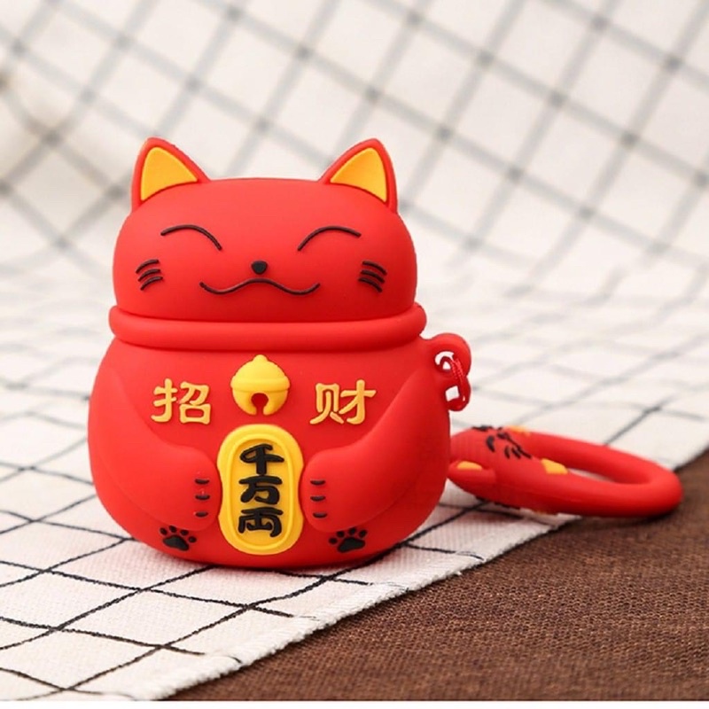 Ốp Bảo Vệ Tai Nghe Không Dây AP 2,3,Pro Mèo Thần Tài Cực Đẹp