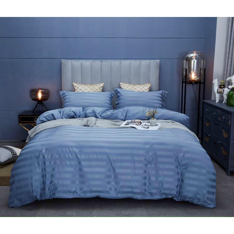 Bộ Chăn Ga Gối Cotton Sọc 3F Cao Cấp Chuyên Dùng Cho Nhà Nghỉ Khách Sạn