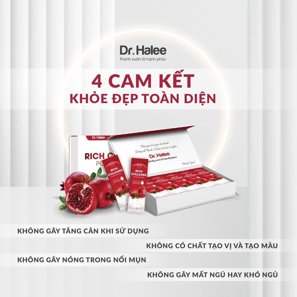 Collagen Lựu Đỏ Dr Halee - Rich Collagen Giúp Trẻ Hóa Da Lưu Giữ Thanh Xuân