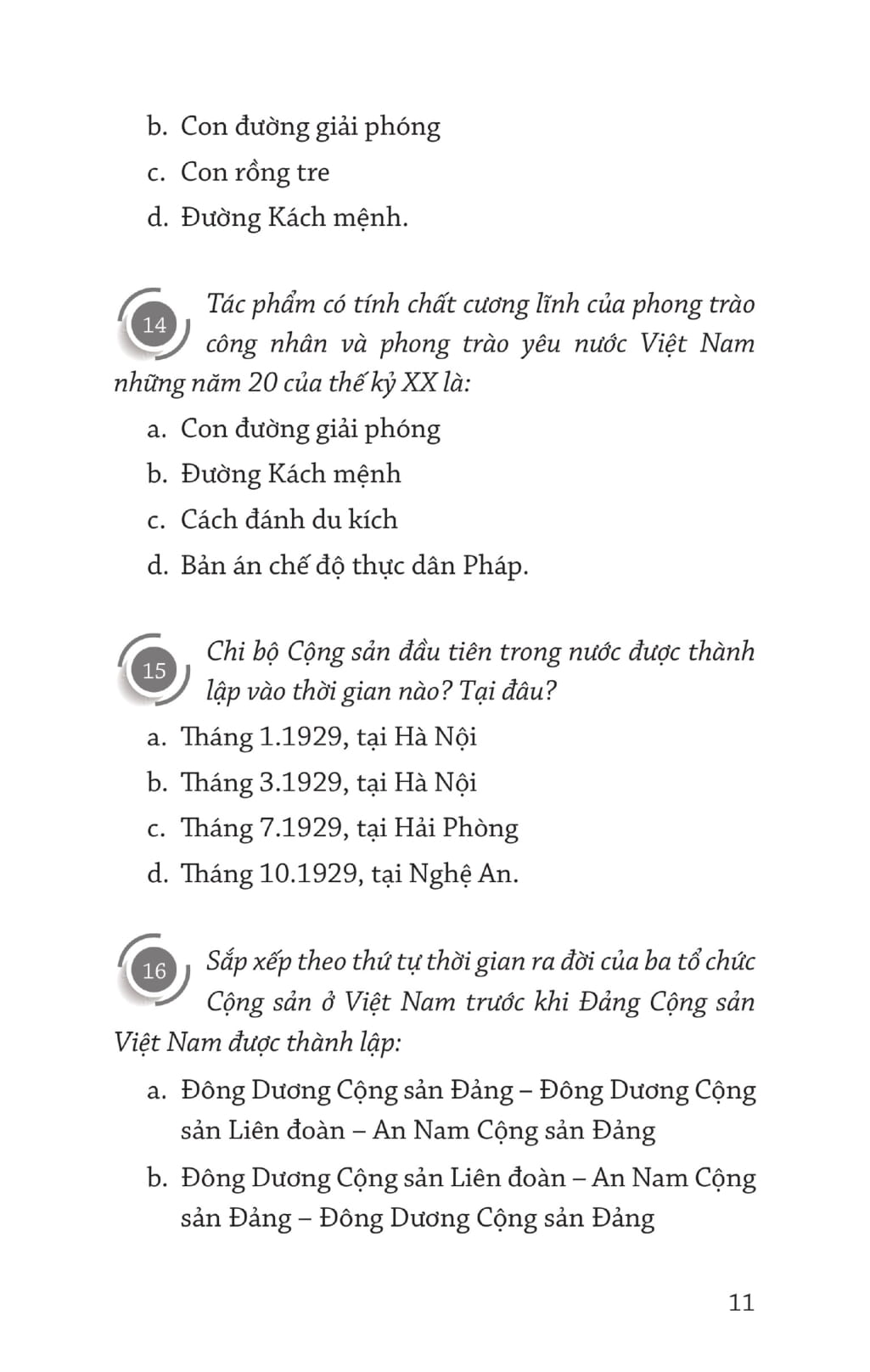 Sách Những Câu Đố Trắc Nghiệm Về Lịch Sử Dân Tộc Và Lịch Sử Cách Mạng Việt Nam Từ Năm 1930 Đến Nay