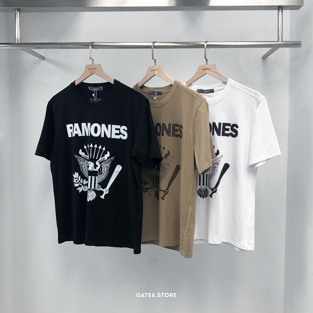 Áo thun Nam cổ tròn GATE6, phông ngắn tay Unisex premium 100% cotton co giãn regular fit Ramones - #G0040