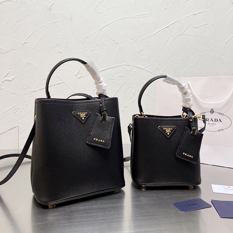 PSO0 PRADA  Galleria Collection Bucket Bag Saffiano Leather Women's Fashion Style Shoulder Bag2022