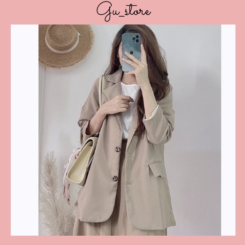 Áo khoác - áo blazer nữ kiểu dài tay màu trơn cho nữ Gu store