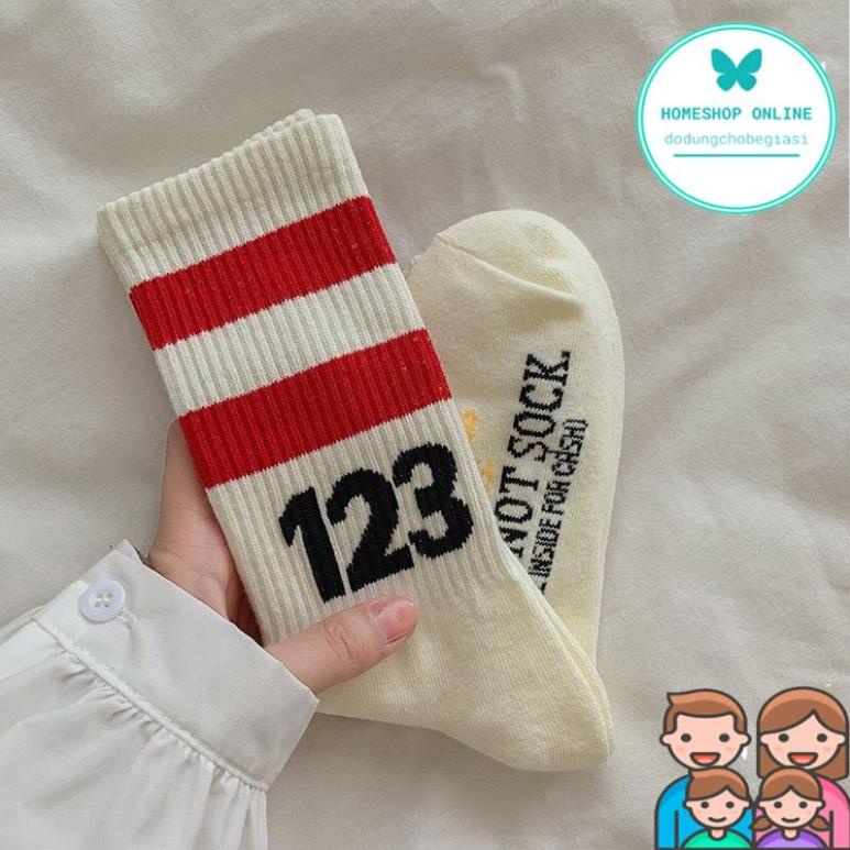 Tất cổ cao UNISEX số 123 phong cách thể thao, đường phố, năng động nữ sinh cá tính tập thể dục