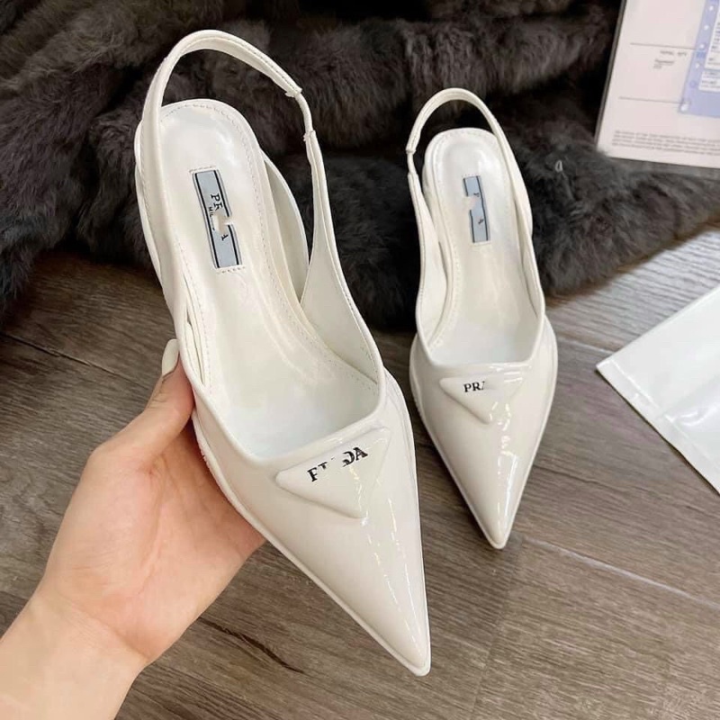 Guốc Prada đế 3p , màu Trắng