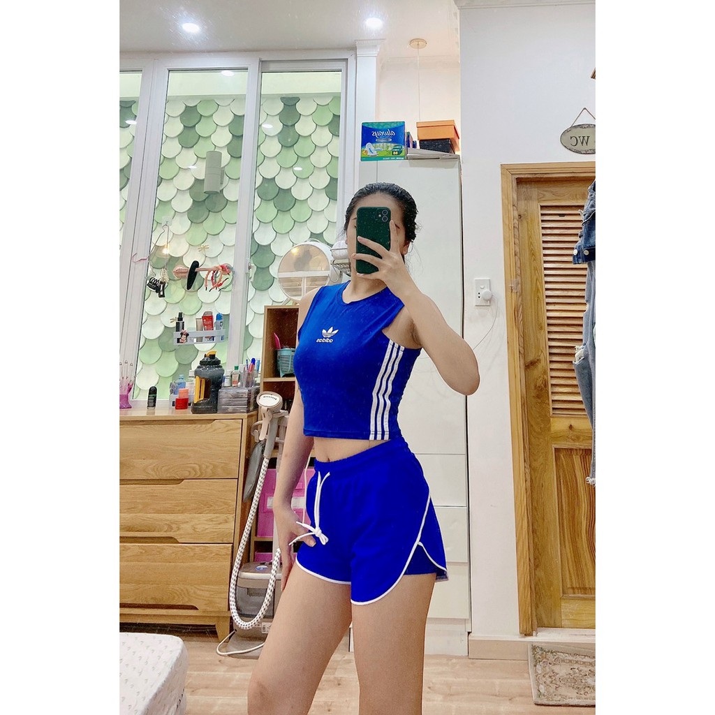 Áo croptop thể thao sát nách tập gym, yoga, aerobic, chạy bộ