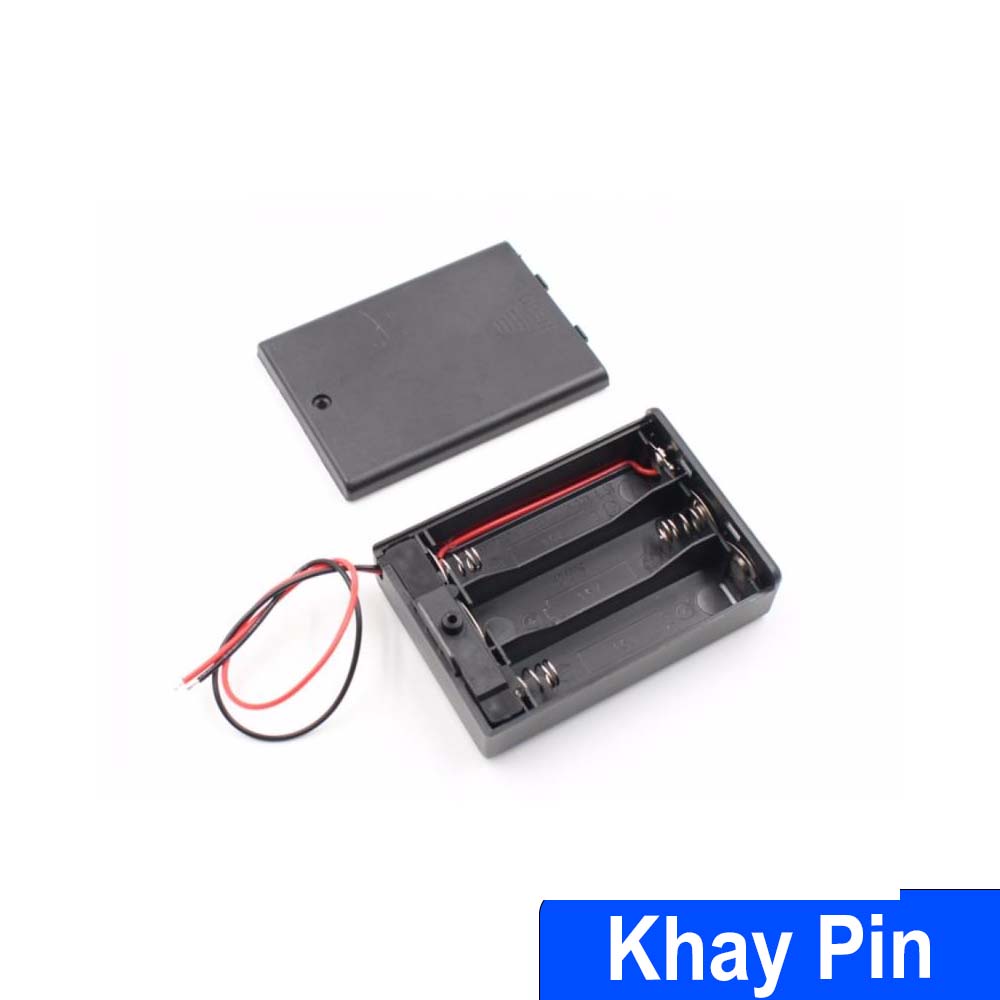 Hộp Đế pin có nắp Công tắc bật tắt cho 2 3 4 pin tiểu AA 2A pin đũa AAA 3A khay pin nối tiếp