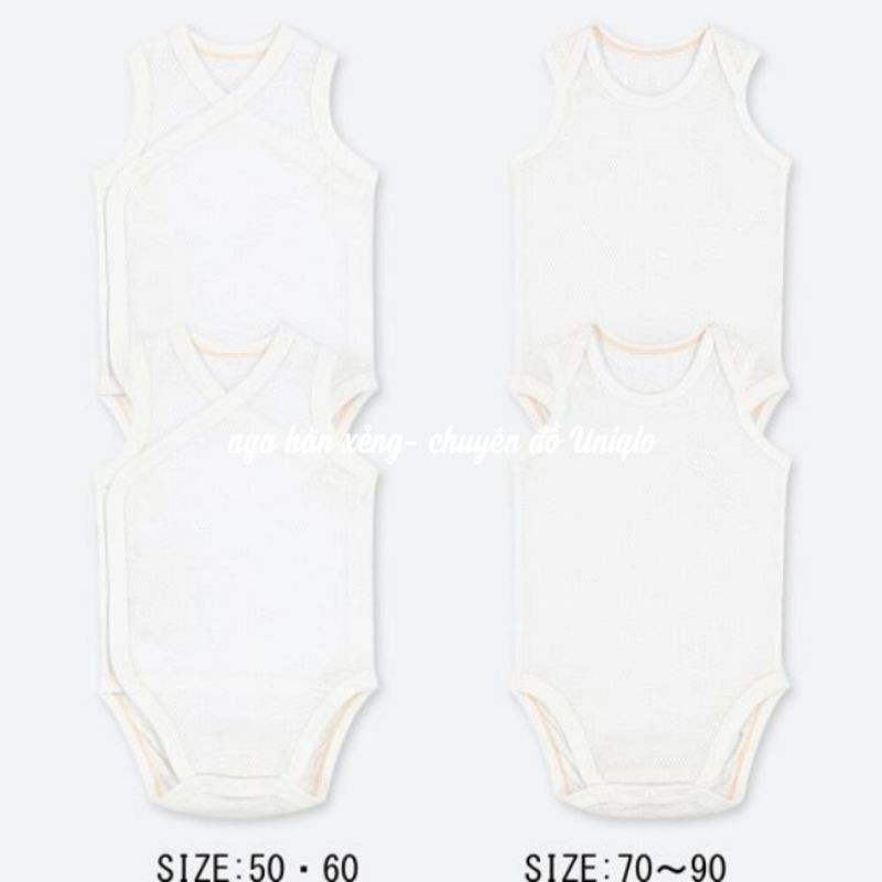 set 2 body cộc tay Uniqlo cho bé chất cotton lưới mềm mịn