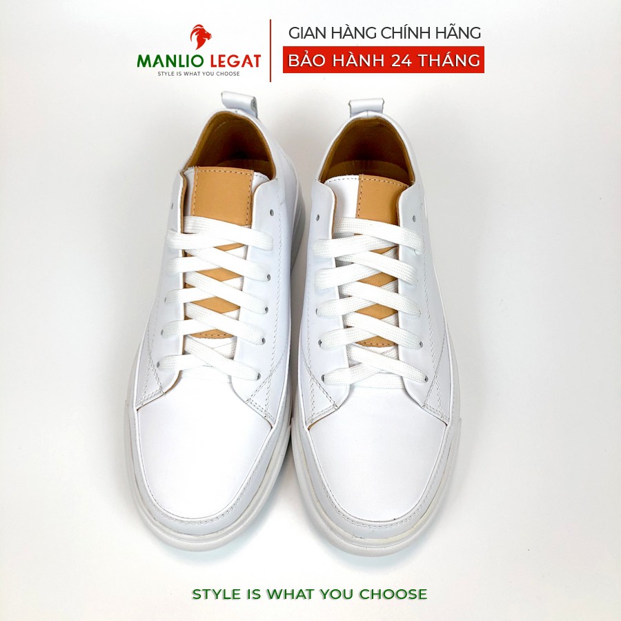 Giày Sneaker nam da thật Manlio Legat màu trắng G5741-W | BigBuy360 - bigbuy360.vn