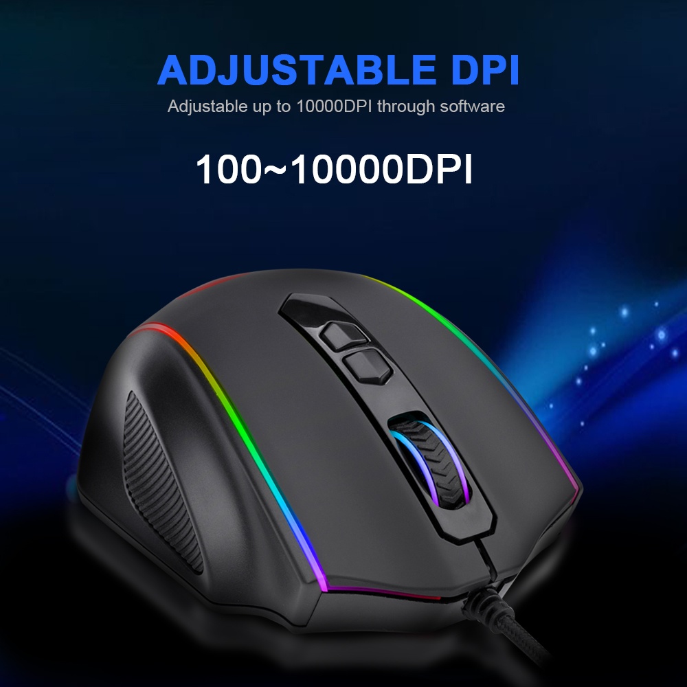 REDRAGON Chuột Chơi Game Rdragon M720 RGB Có Dây USB 10000 DPI 8 Nút Bấm Dành Cho Máy Tính