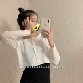 Croptop LEN tay dài Ulzzang (ảnh thật/sẵn)