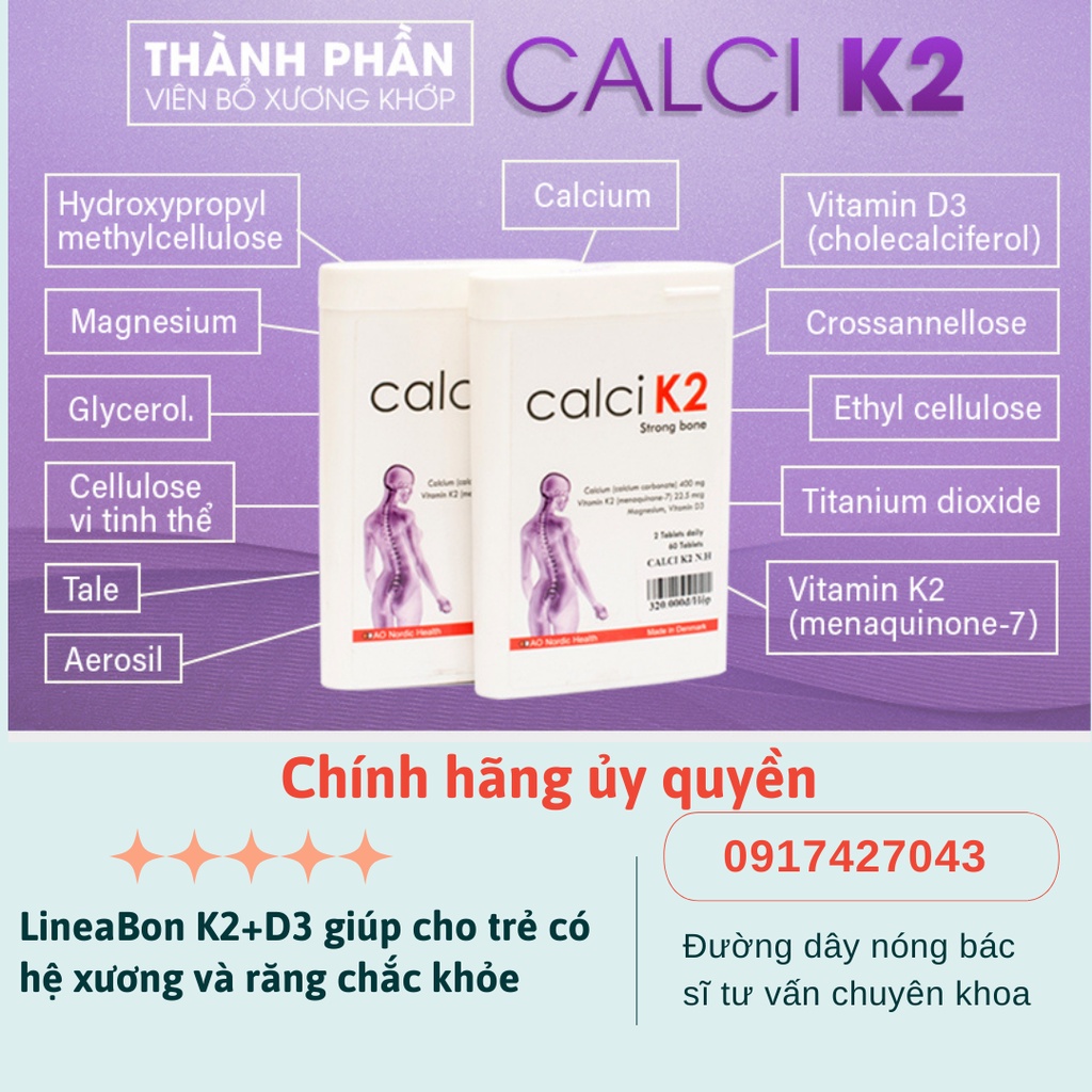 Canxi K2 bổ sung Vitamin và cải thiện tình trạng thiếu calci ✅CHÍNH HÃNG✅ Bác sĩ Thanh Lam