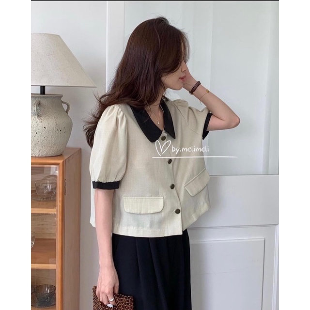 💗 Áo phối màu basic phong cách Hàn Melimeli 💗