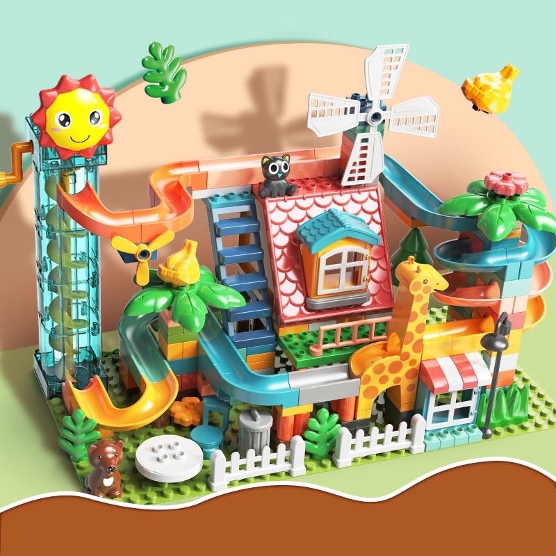 Bộ xếp hình Lego cầu trượt 255pcs cao cấp