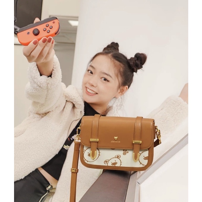 Túi đeo chéo nữ Just Star đẹp dễ thương hoạ tiết gấu nâu ViAnh.vn Store 172856