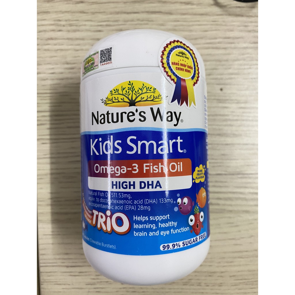 Natures Way Kids Smart  Omega-3 Fish Oil. Bổ Sung DHA,EPA Phát Triển Trí Não,Mắt Cho Bé Từ 6 Tháng