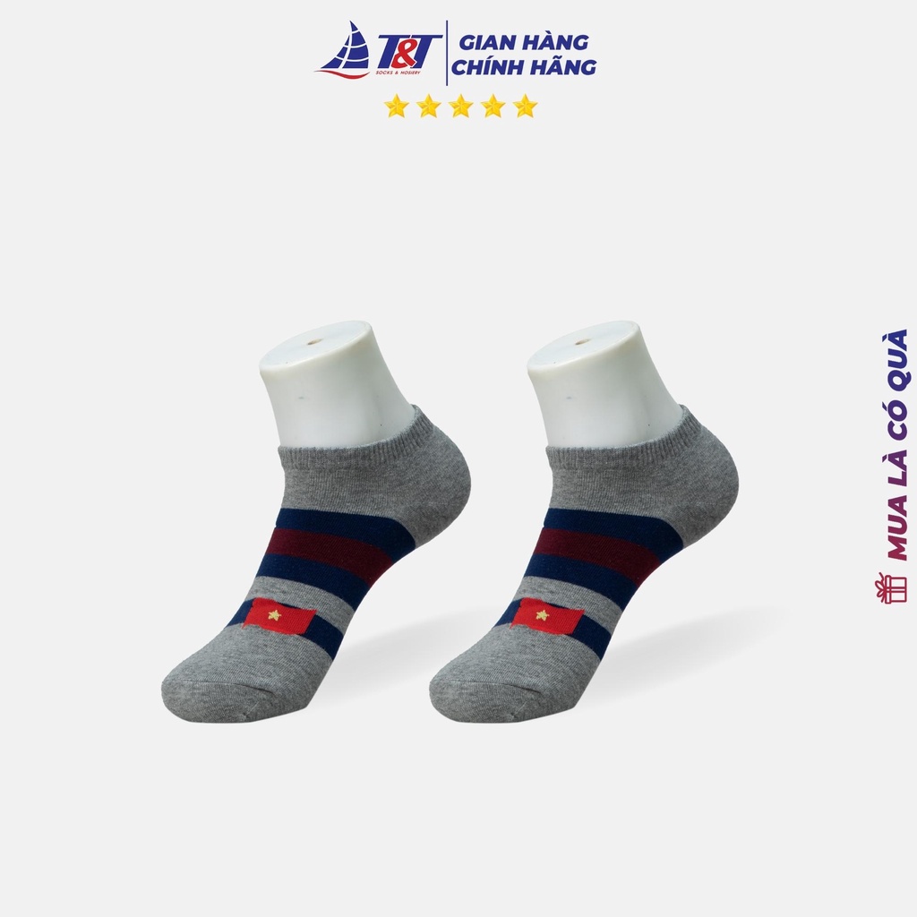 Combo 5 đôi Tất Nam cổ ngắn lá cờ T&amp;T SOCKS - NAM33.001