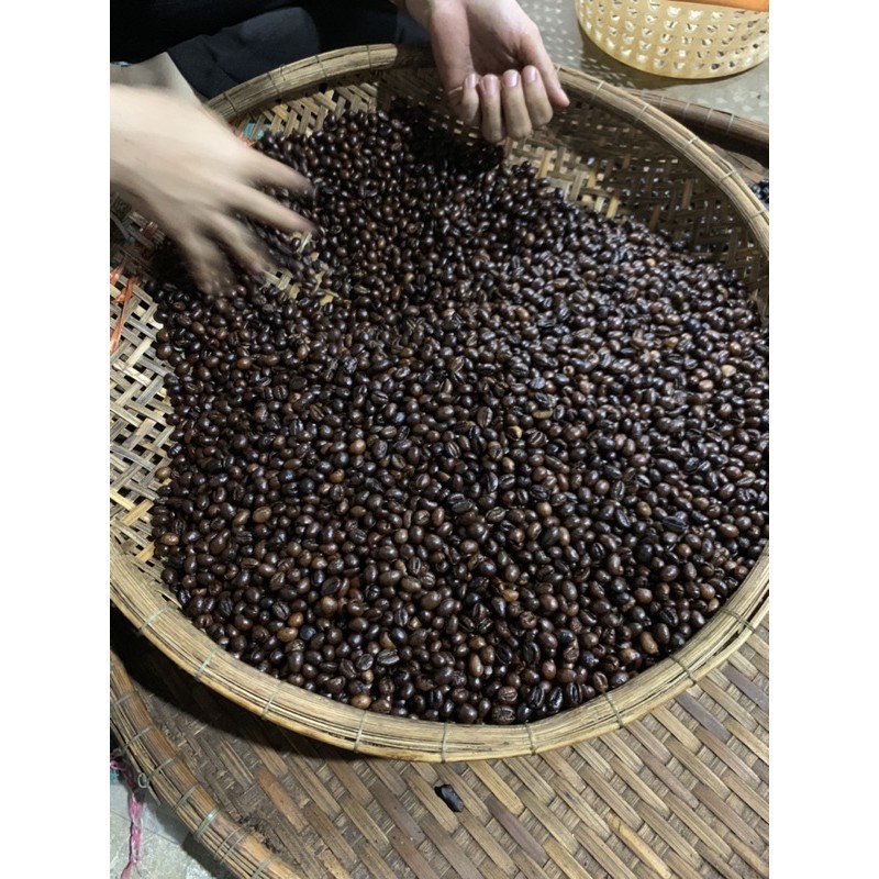 [1 KG] - Cà phê Mộc Pha Phin Mạnh Mẽ - Thành phần hạt Coffee Robusta & Arabica nguyên chất rang mộc - AMI