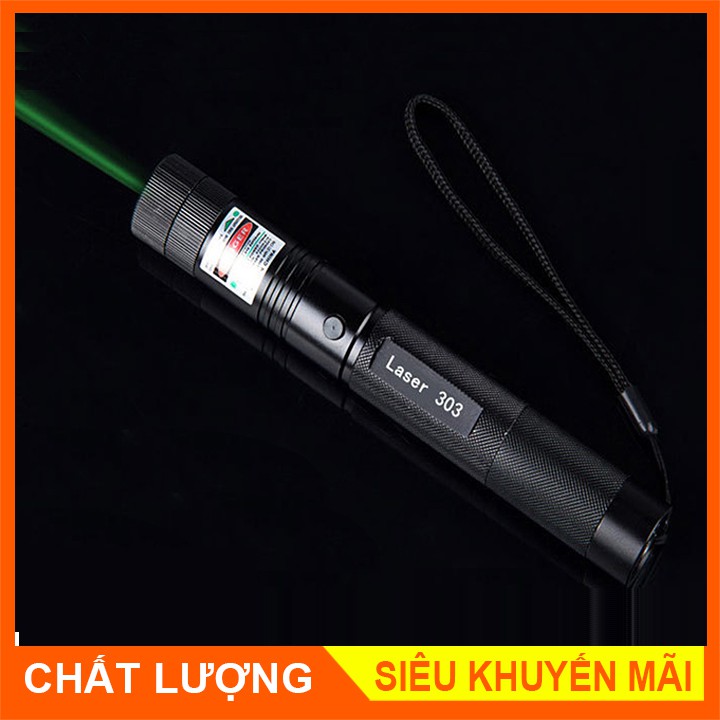 ĐÈN PIN TIA LASER 303 TIA XANH SIÊU SÁNG CỰC ĐẸP - Full Box, Có sạc