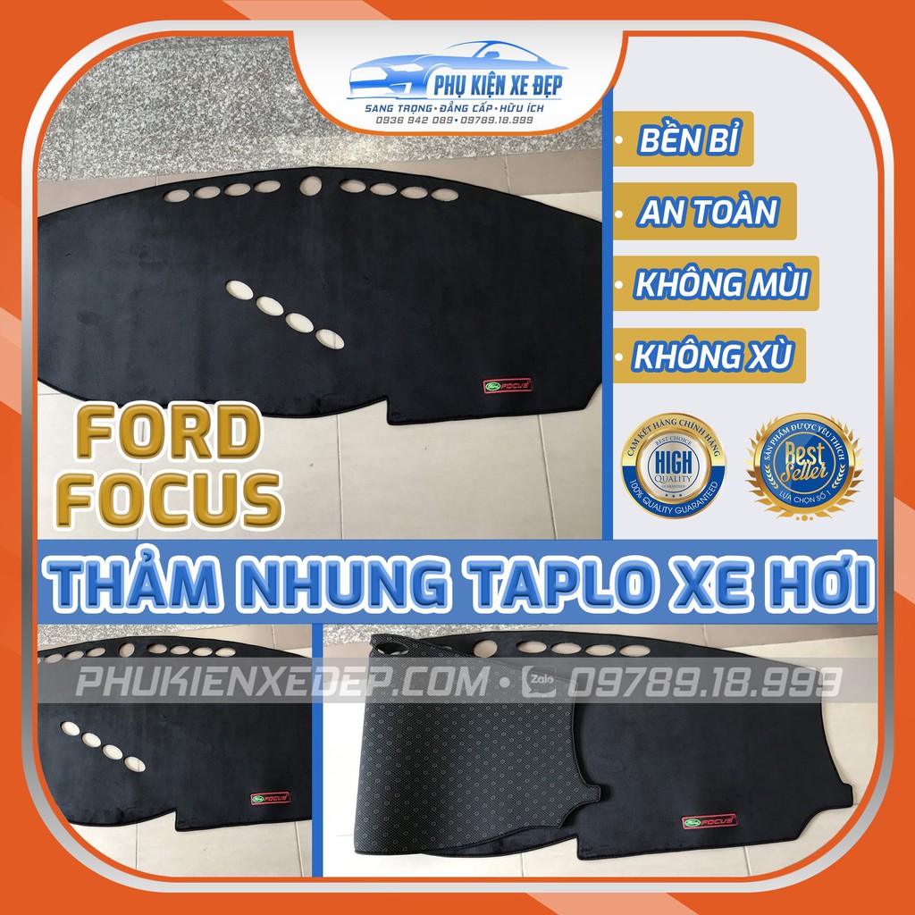 Thảm taplo ô tô lông cừu HÀNG LOẠI I xe Ford FOCUS chất liệu Nhung Lông cừu 3 lớp chống trượt