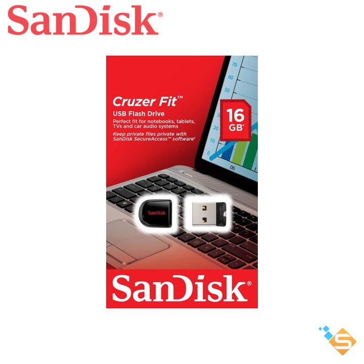 USB 32GB -16GB Sandisk Cruzer Fit CZ33 Mini USB 2.0 - Bảo Hành Chính Hãng 5 năm