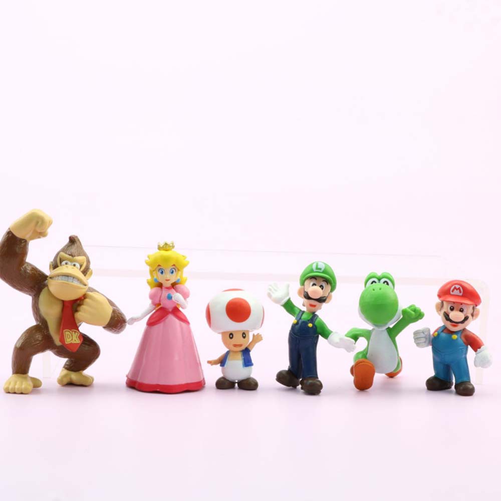 Set 18 Mô Hình Đồ Chơi Nhân Vật Game Mario Dễ Thương Bằng Pvc