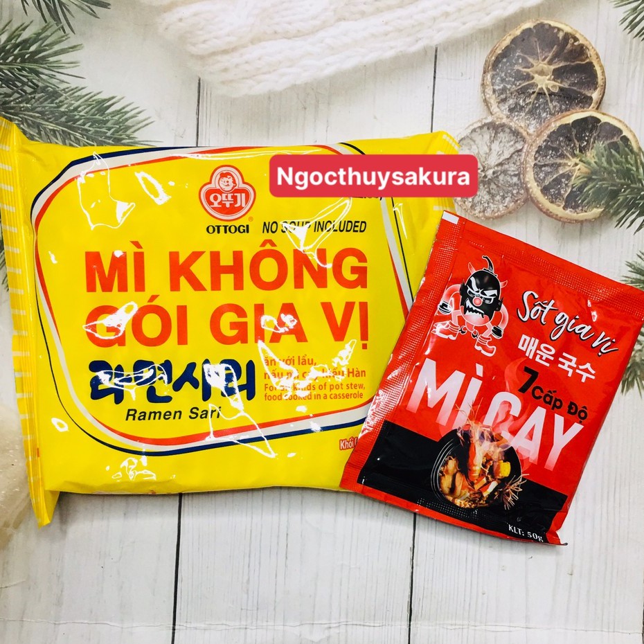 COMBO NẤU MÌ CAY (MÌ KHÔNG GIA VỊ KÈM GÓI SỐT HASEYO 50G)