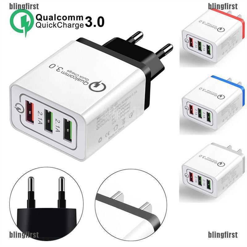 [Bling] 30W QC 3.0 Fast Quick Charger 3 Port USB Hub Wall Charger Adapter 2018 New [First]