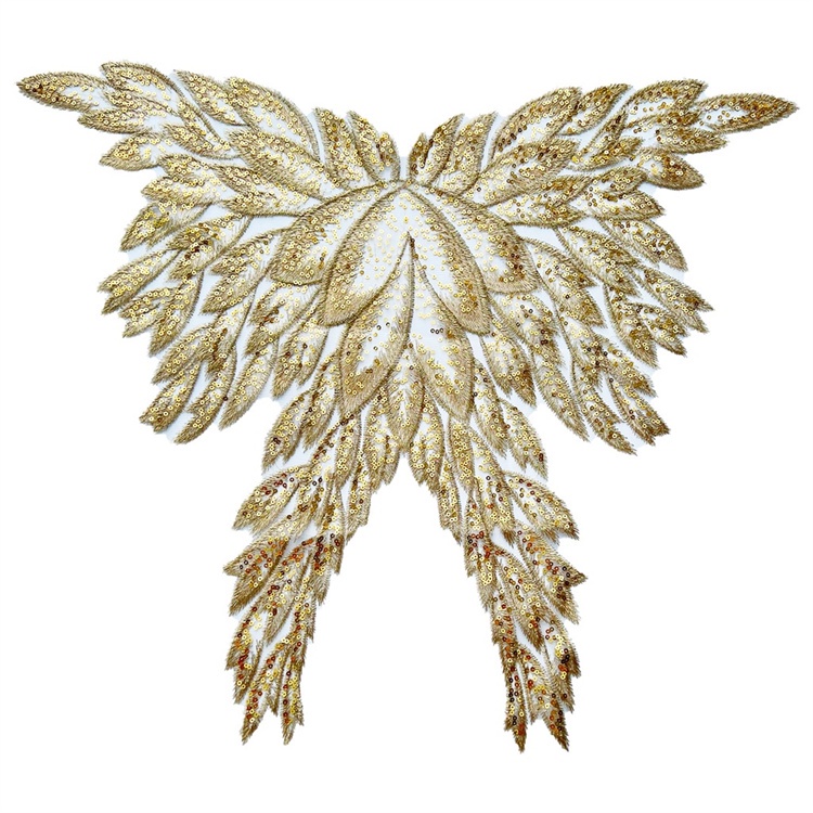1pcs 60 * 49cm hoa vá may thêu bướm appliques sequins vá cho váy cưới buổi tối ăn mặc sang trọng
