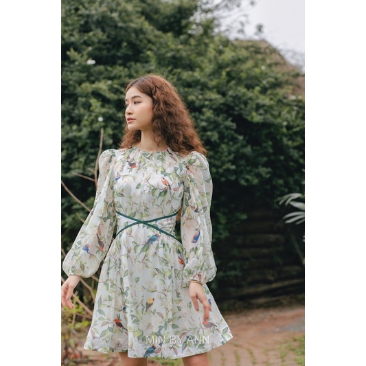 Đầm xoè đè dây eo chất tơ ánh duyên dáng Maria dress