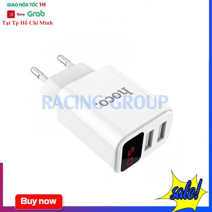 Củ Sạc Nhanh Hoco C63A 5V-2.1A Chuẩn EU Có Màn LCD Hiển Thị - Bảo Hành 12 Tháng