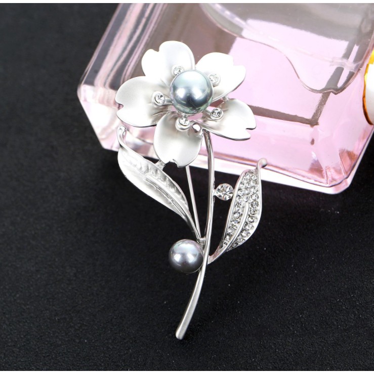 Trâm cài áo hình hoa 3D đính đá sang trọng GC176