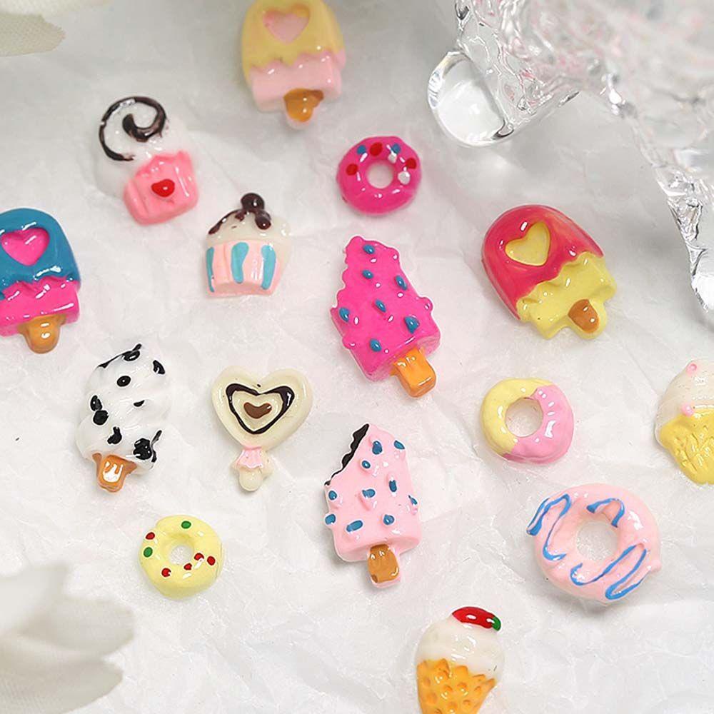 EXPEN Phụ Kiện Trang Trí Móng Tay Hình Que Kem / Bánh Donut Dễ Thương DIY