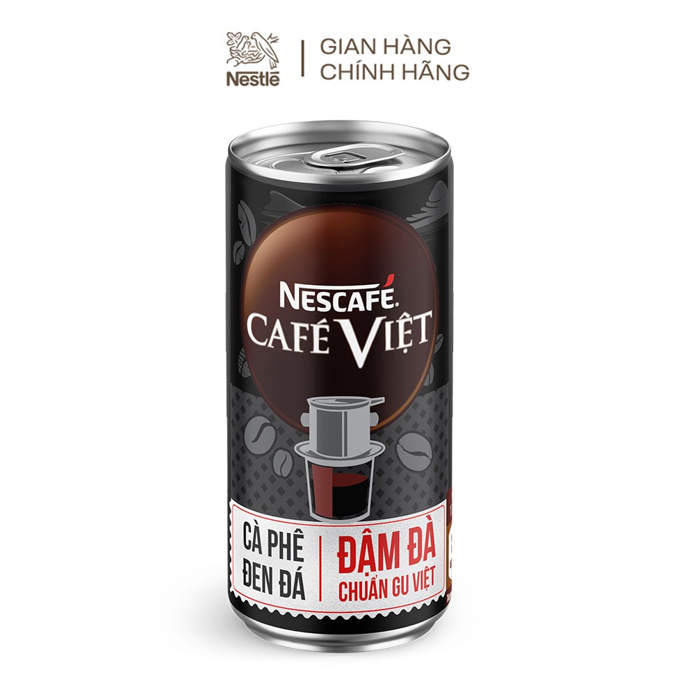 Thùng 24 lon cà phê đen uống liền Nescafé café Việt (lon 170 ml)